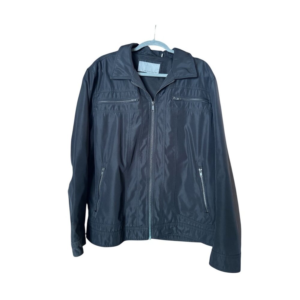 Wilson's Leather Womens Black Rain Polyester Zip-Up Jacket Size XXL